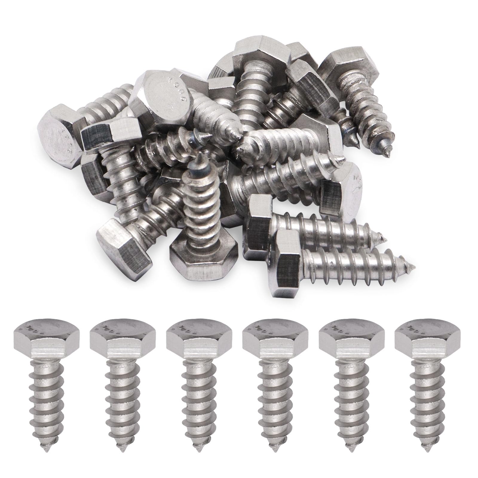 BENLIUDH 5/16" X 1" Hex Lag Screws, 304 Stainless Steel Lag Screws Bolts for Wood (20pcs)