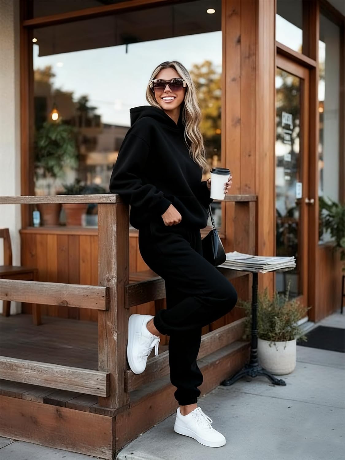 KANSOON Sweatsuits for Women Set 2 Piece Outfits Long Sleeve Hoodie Oversized Sweatshirt Jogger Pants Casual Tracksuit Sets - Image 2