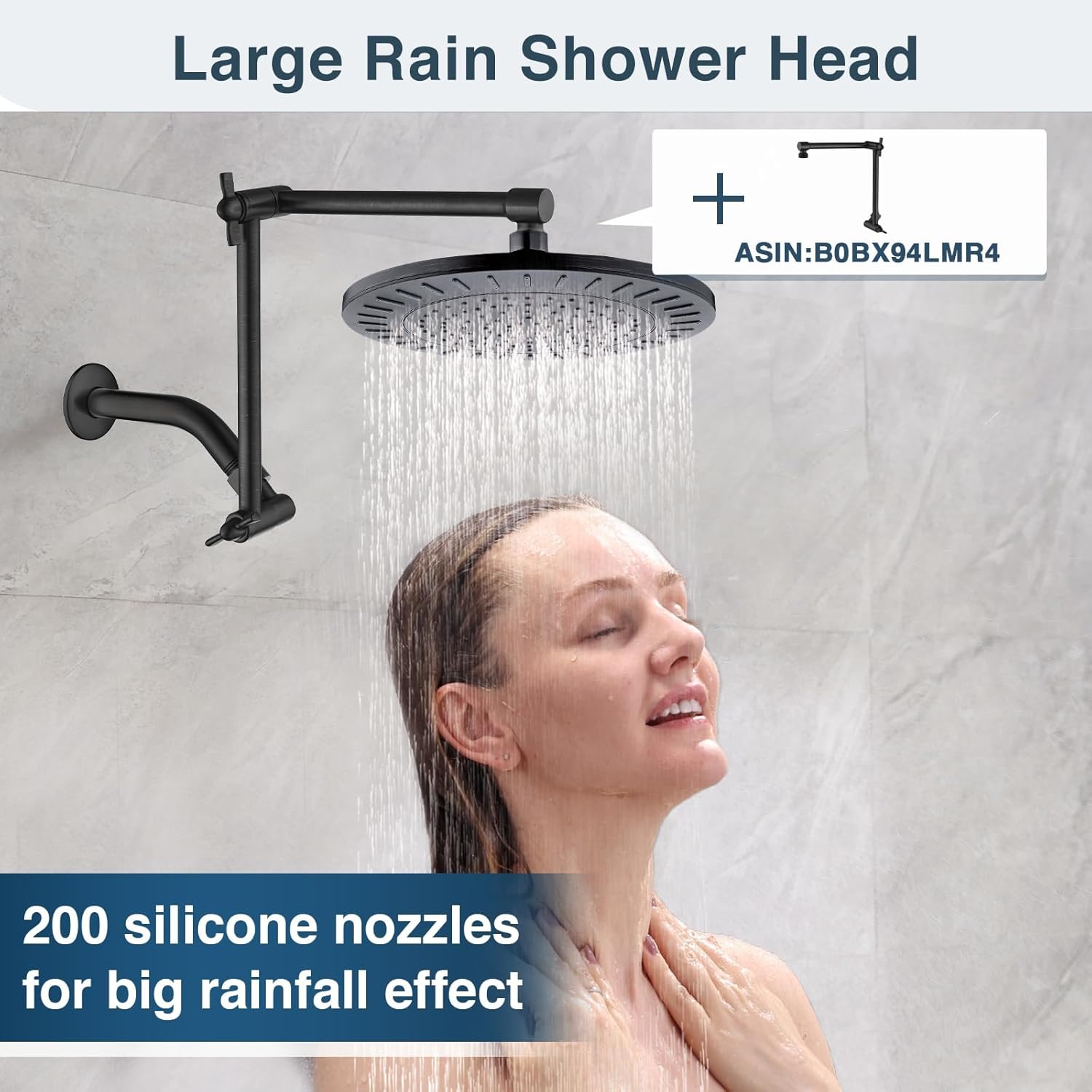 Rain Shower Head, 9 Inch High Prure Waterfall Showerhead