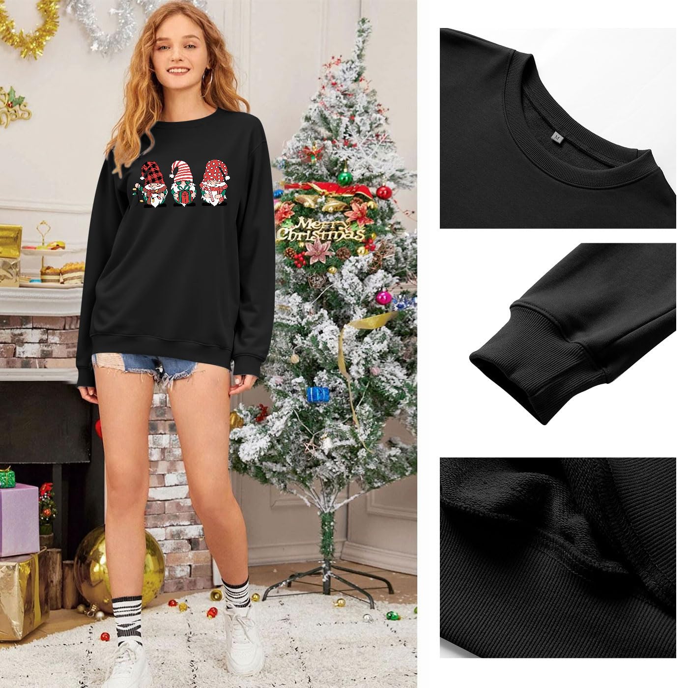 WIEIYM Femmes Sweats Pissenlit imprimé col Rond à Manches Longues t-Shirts Pull décontracté Chemisier Hauts