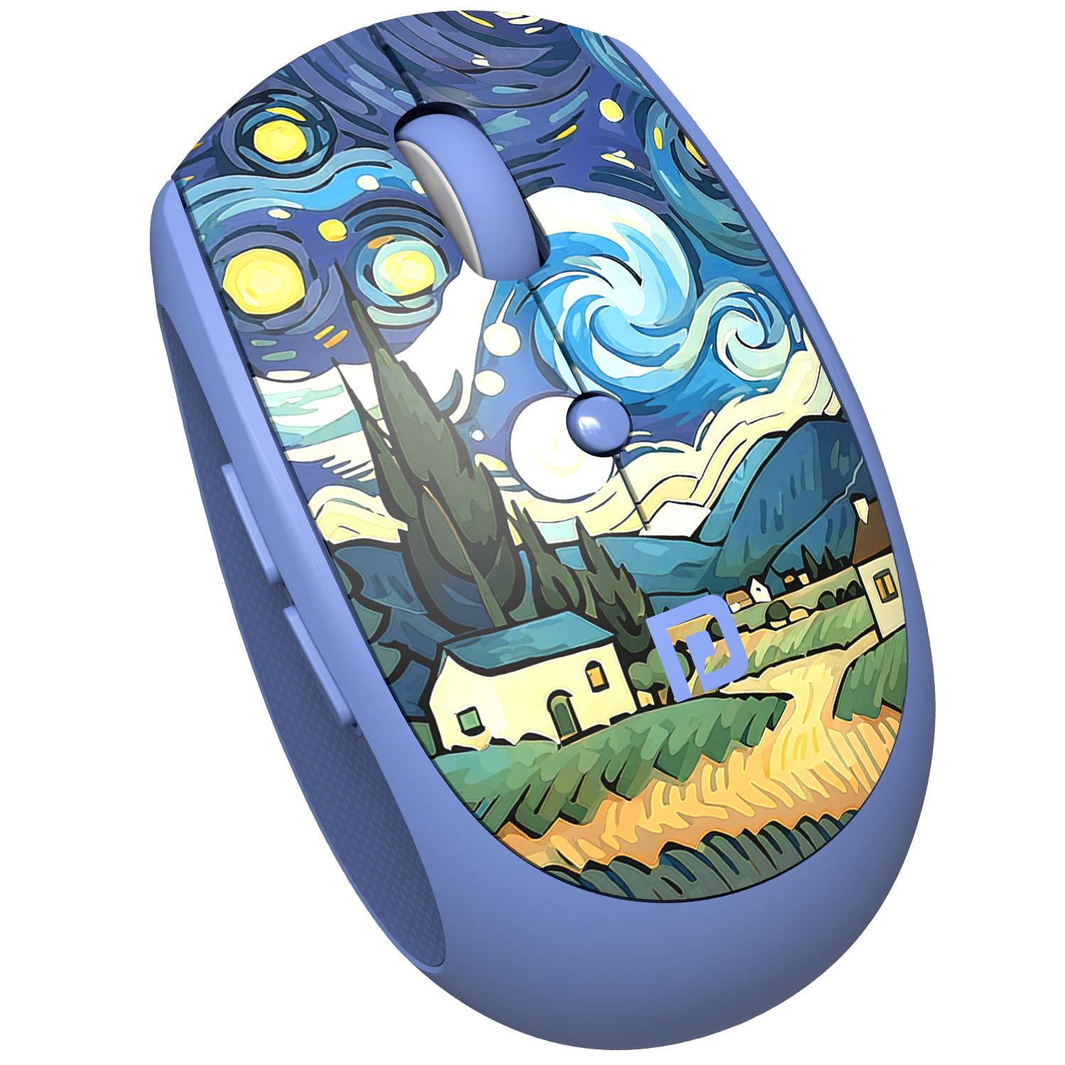 Portronics Toad III Plus Rechargeable Bluetooth Mouse with Bluetooth & 2.4 GHz Wireless Connectivity, Stylish Illustrated Design, 6 Buttons, Soft Silicone Grip for Laptop, PC, Mac (Blue)