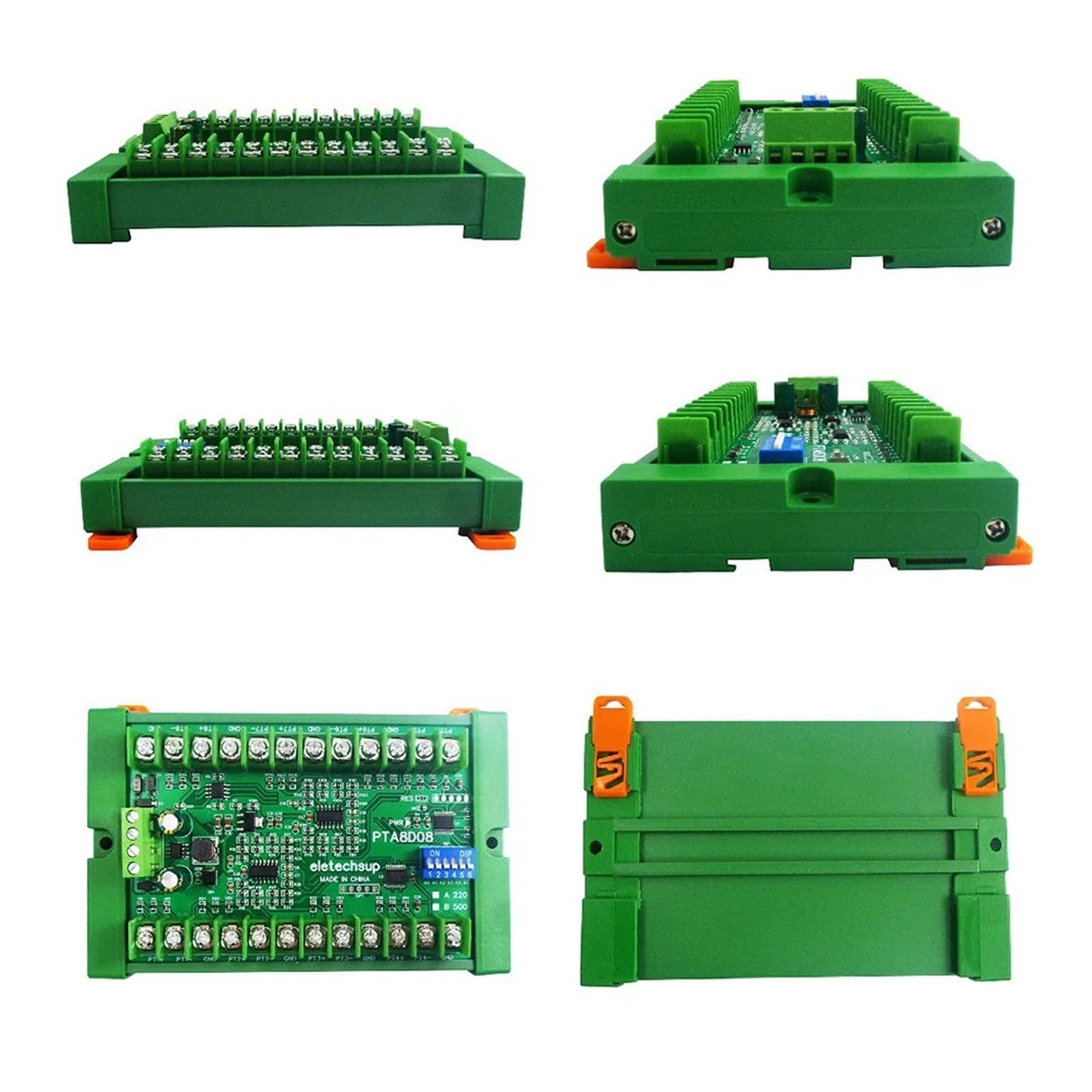 Módulo de adquisición de sensor de temperatura de 8 canales DC8-30V PT100 RTD RS485 Rep NTC K termopar Modbus RTU -40°C~+500°C (tipo C)