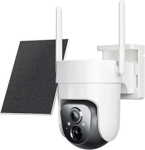 LongPlus Cámara de seguridad sin WiFi, cámara de seguridad celular 4G LTE con tarjeta SIM, cámara solar 2K inalámbrica para exteriores, vista de