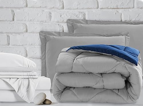 Miniatura 2 de Elegant Comfort Juego de sábanas y edredón de 7 piezas, lujo de 1500 hilos, tamaño matrimonial, súper acogedor, resistente a las arrugas y a las