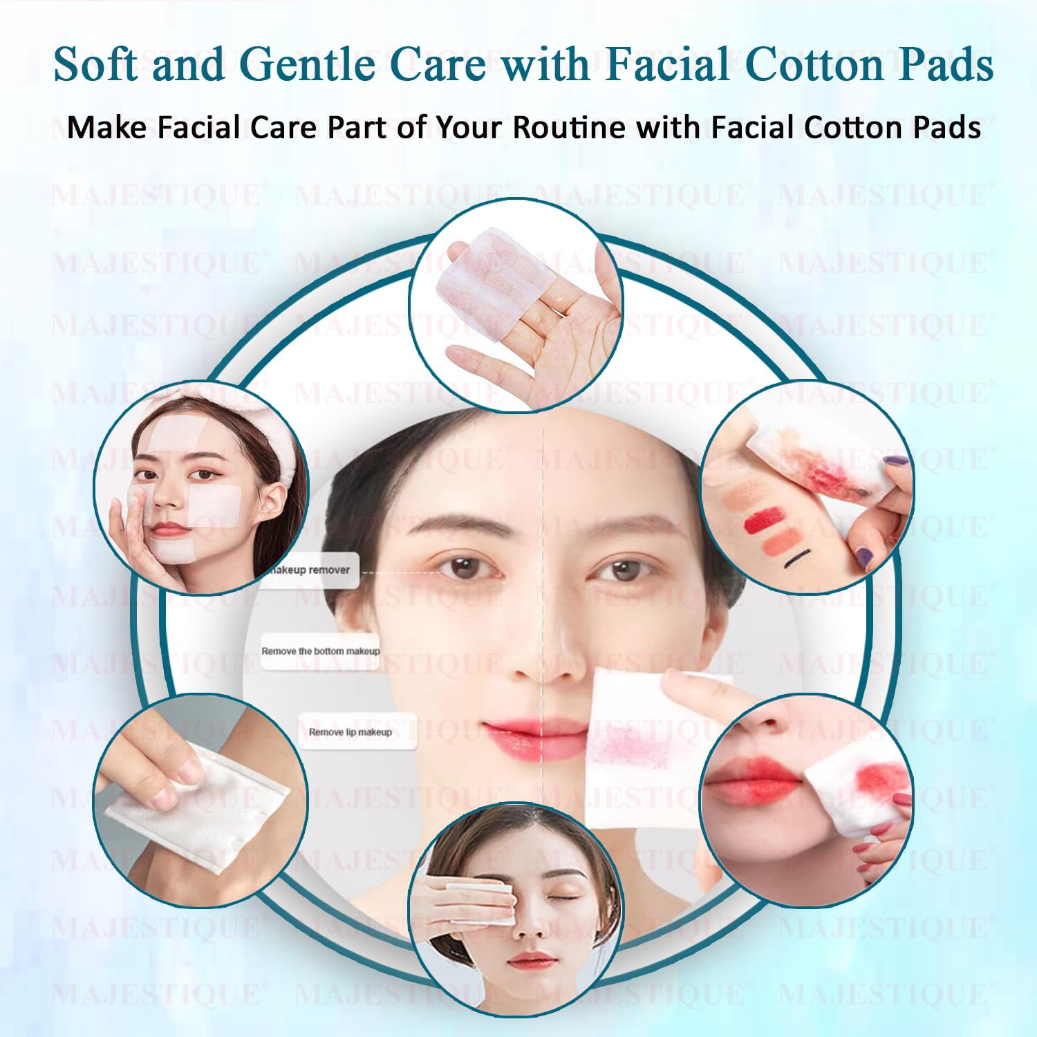 Majestique Cotton Face Pads, Makeup Removing Cotton Wipes with Soft Touch for Eye, Face Cleansing Tissues, Pure Cotton Pad, Multifunctional, Cotton Pads for Face Toner - 460 Count / 1 Box 2
