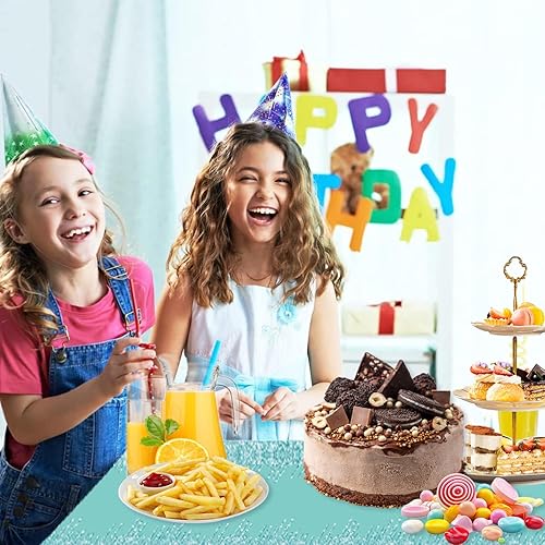Miniatura 10 de Egami Mantel de fiesta de feliz cumpleaños con diamantes con brillantina suministros de fiesta para niños y niñas 70 x 42 pulgadas para suministros