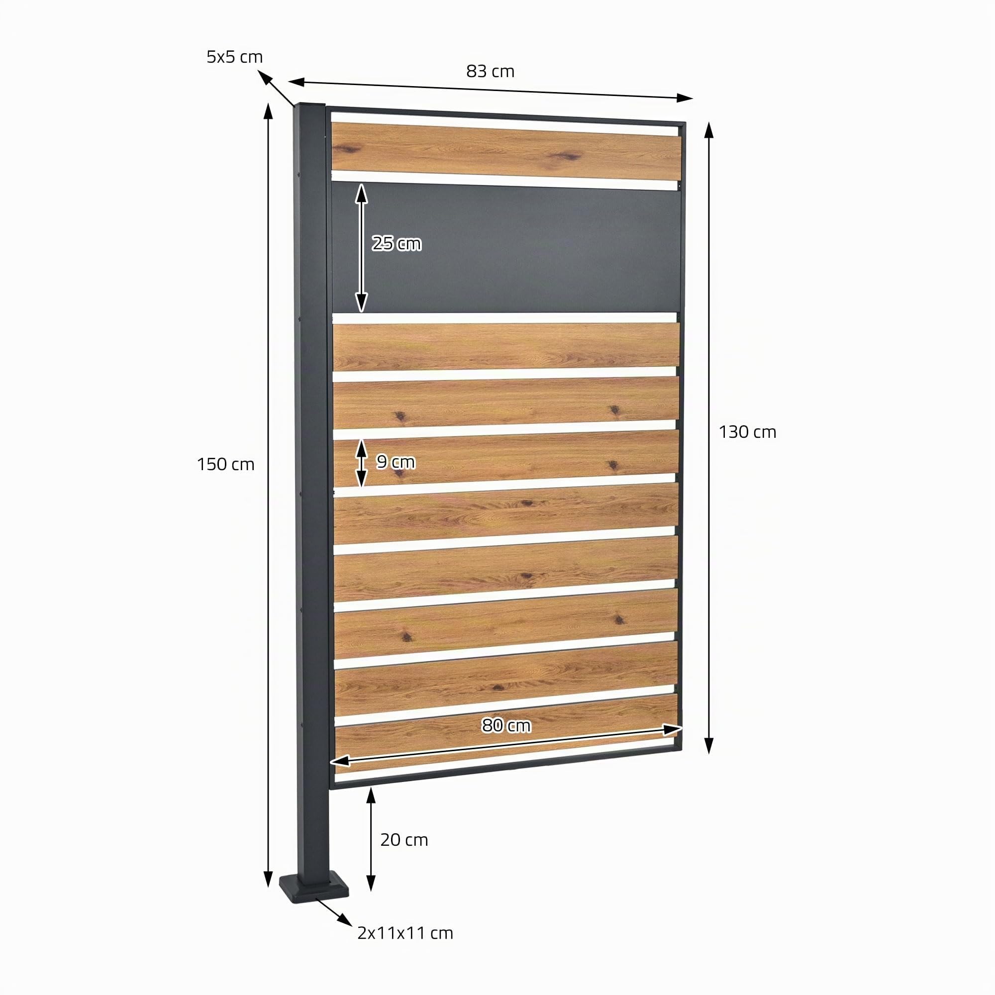 ML-Design Mülltonnenzaun für 1 Mülltonne, Anthrazit-Holzoptik, aus Stahl, 91x91x150 cm, rostfrei, massiv, erweiterbar, Mülltonnenbox Mülltonnenverkleidung Mülltonnenaufbewahrung Garten Sichtschutz