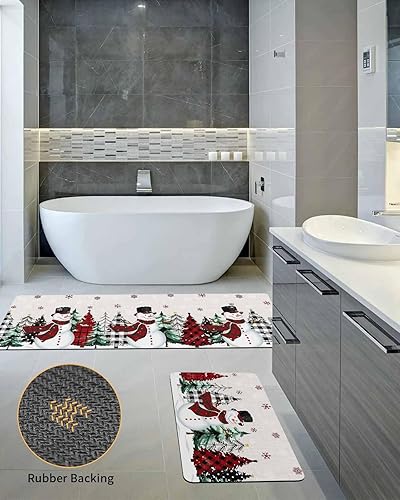 Miniatura 5 de Tapete de baño de muñeco de nieve para bañera, antideslizante, de secado rápido y absorbente, tierra de diatomeas, fregadero, dormitorio, cocina,