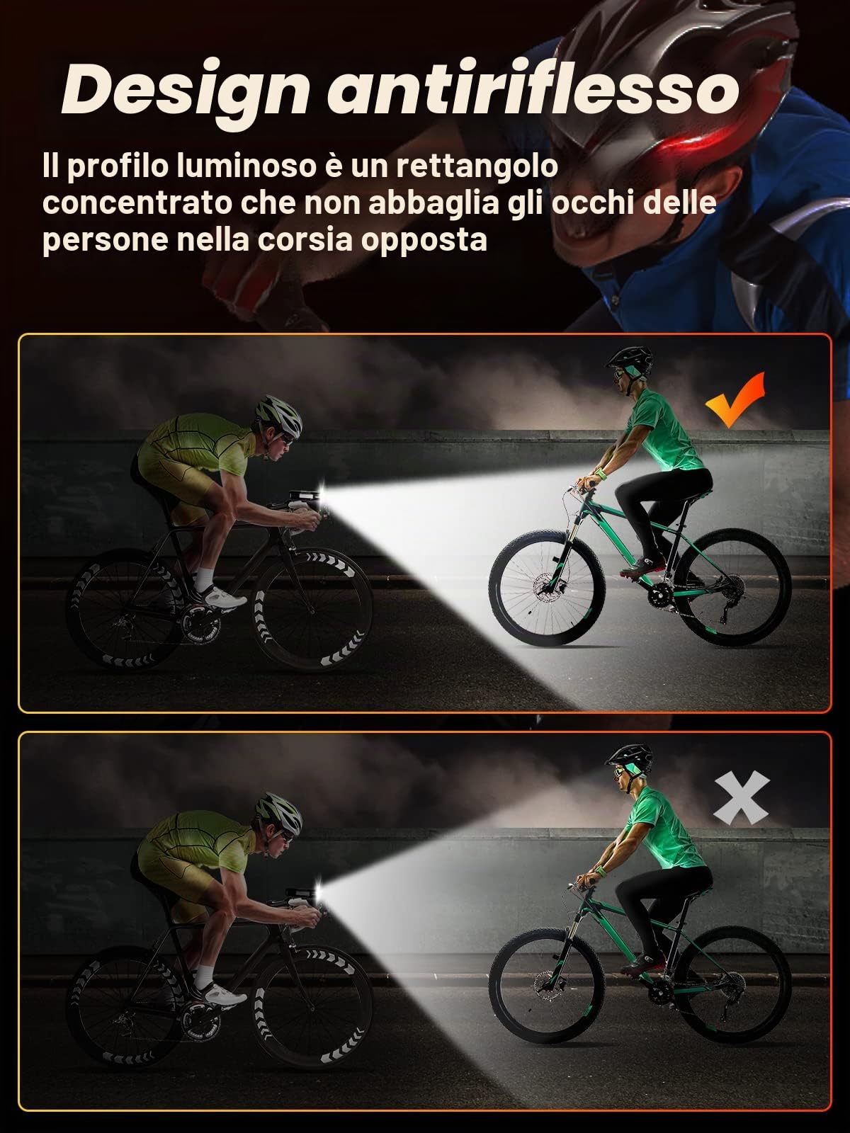 IPSXP Luci Bicicletta LED 4400mAh Luci Bici, Ricaricabili USB 5000 Lumens Luce Bici, 12 ore di utilizzo & Funzione Power Bank, IPX6 Impermeabile, Adatto a Tutti i Tipi di Bicicletta