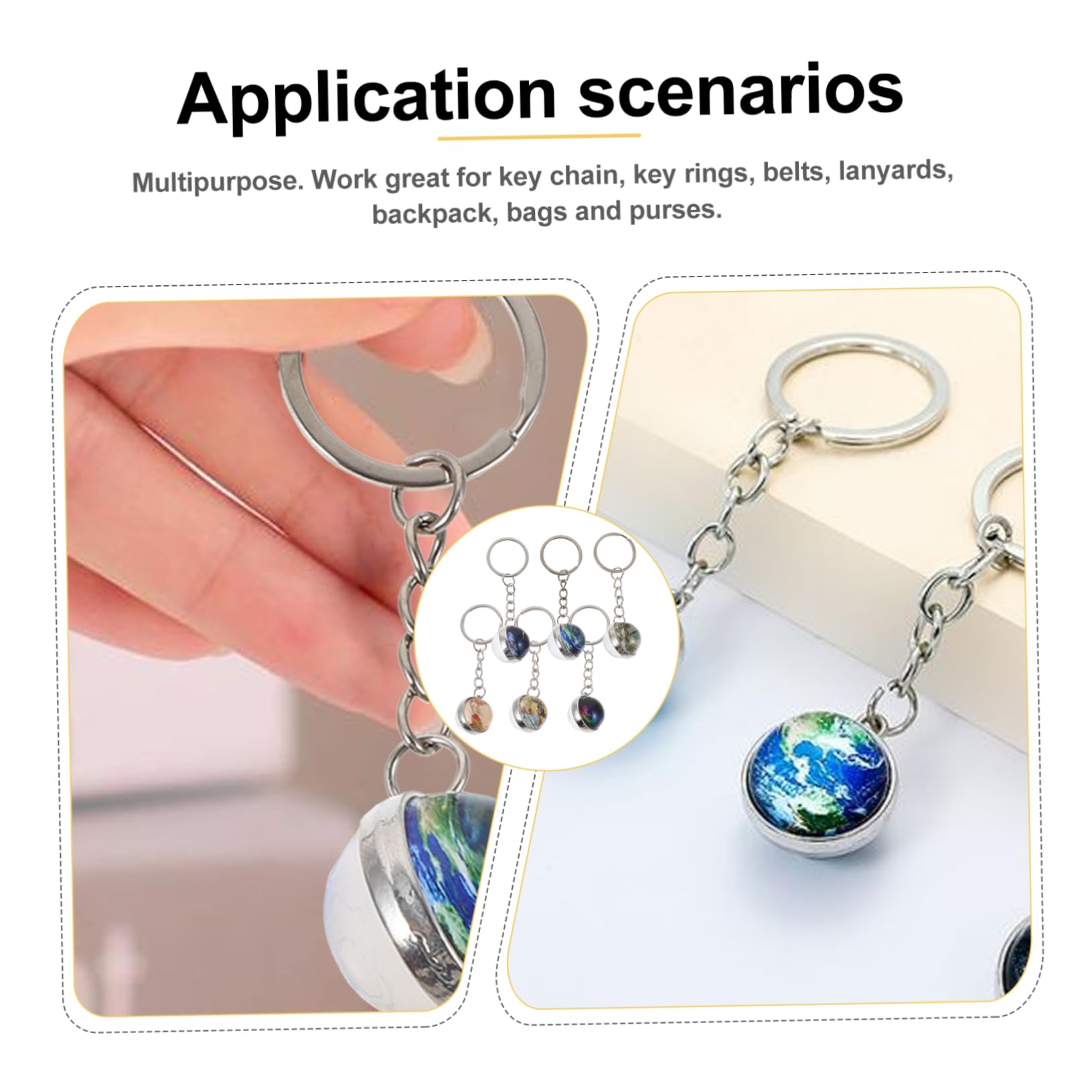 VALICLUD Llavero Tierra Anillos Llaves Poseedor Cadenas Llavero De Peluche Auto Colgante De De Globo Terráqueo Globo Terráqueo De Chicas Metal