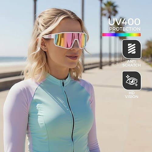 Miniatura 2 de IKTOD Paquete de 3 lentes de sol polarizados para correr para mujeres y hombres, protección UV, para ciclismo, béisbol, pesca