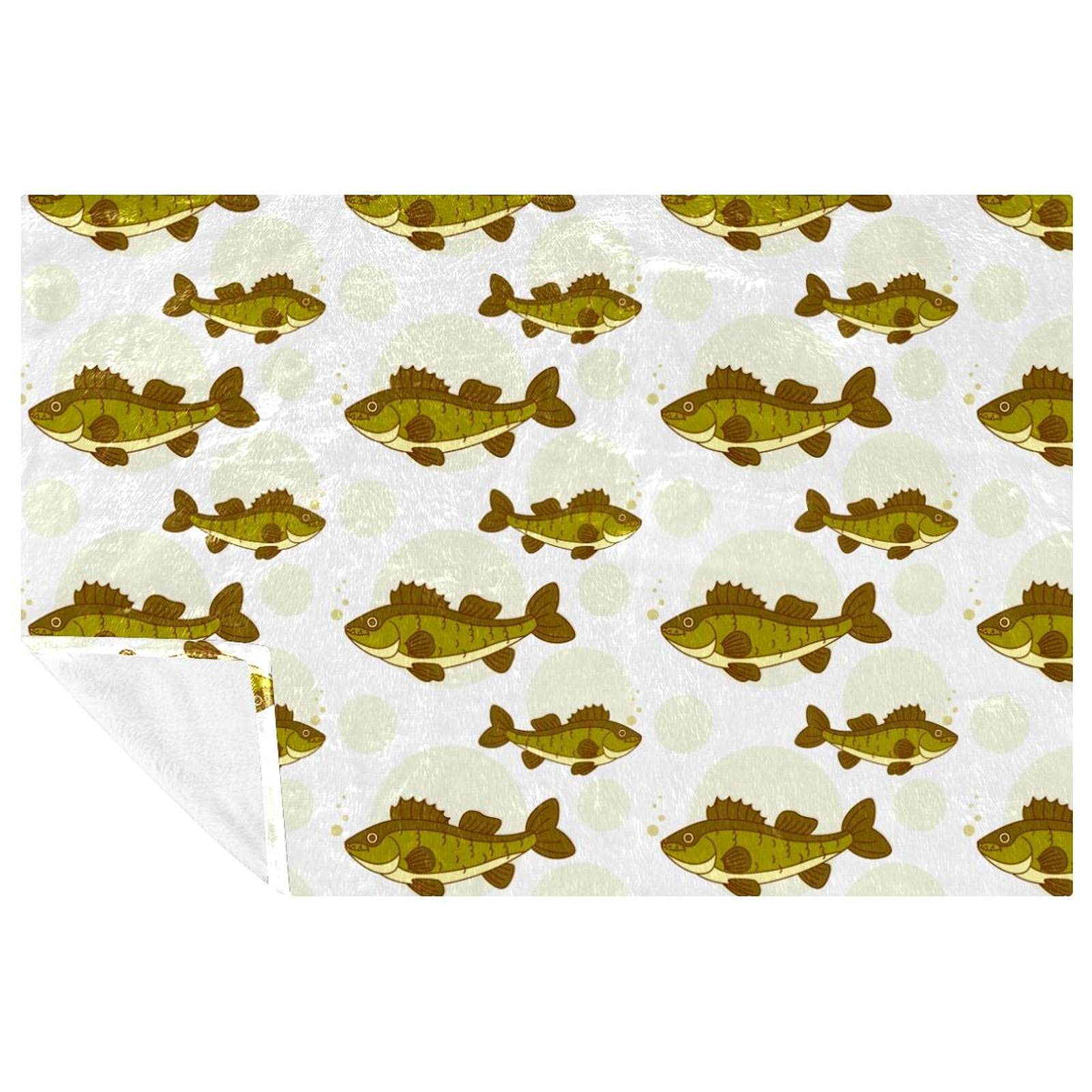 Couverture chaude 150x100 cm poissons dorés verts, l'alliée idéale contre le froid en plein air