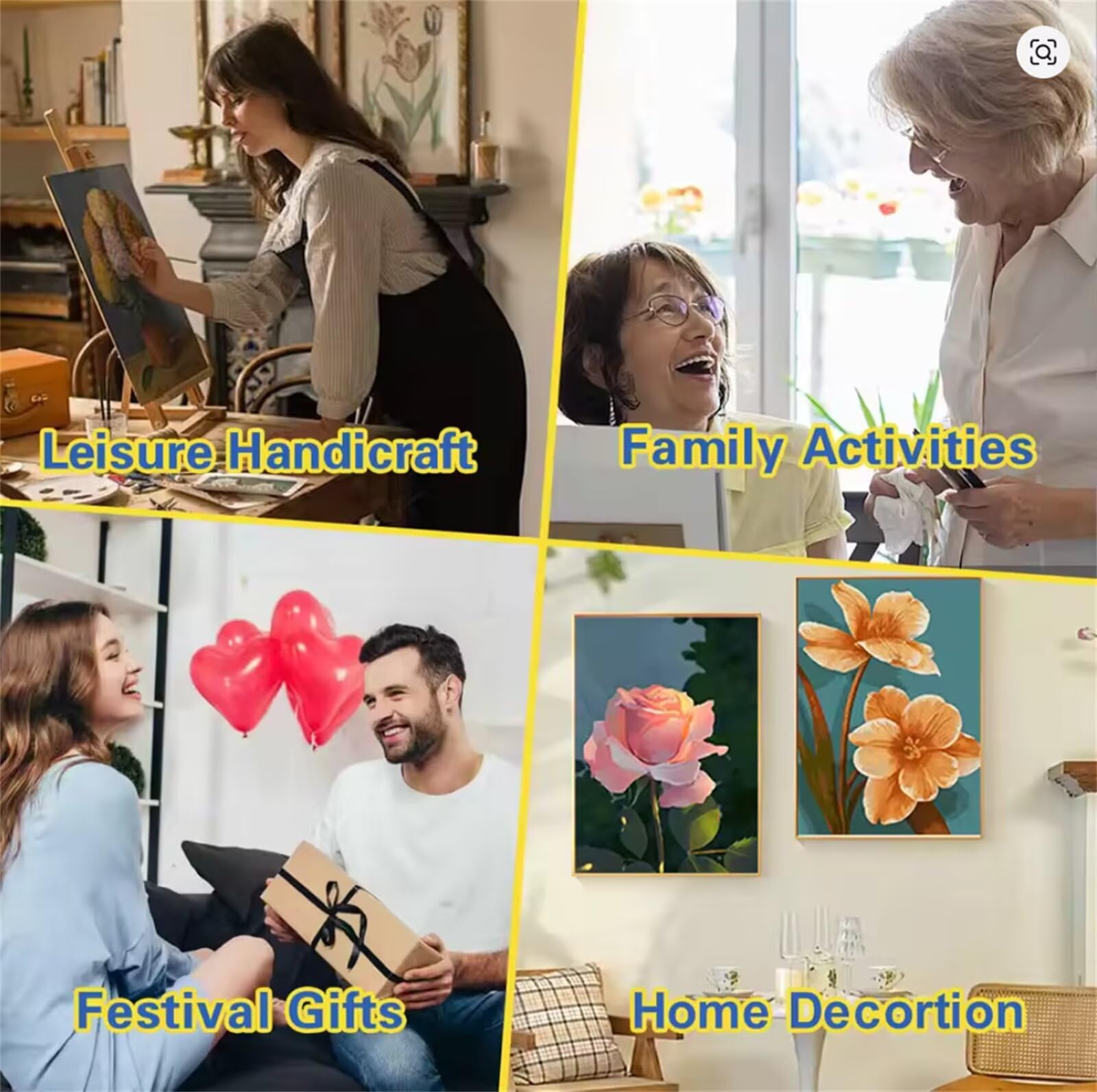 Malowanie według numerów dla dorosłych, malowanie według numerów choinka las 1 wzory, kolorowanki dla dorosłych, z pędzlami Pigment akrylowy DIY zestaw do malowania olejnego płótno, dekoracja domu