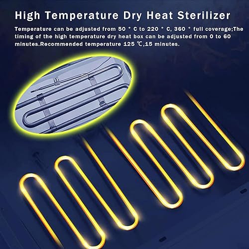 Miniatura 5 de Caja de limpieza de alta temperatura 300W 1.5L con temporizador Esterilizador de calor seco Equipo de gabinete con bandeja inoxidable para