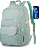 Womens Laptop Backpack,Stylish Work Business Backpack for Travel,Large Capacity Computer Backpack for 15.6 Inch,Back Pack School College Bookbag with USB Charging Port,Casual Daypack,Black
