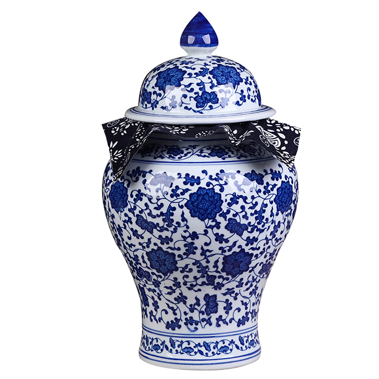 Vase en porcelaine bleu et blanc de Jingdezhen cadeau idéal style Ming