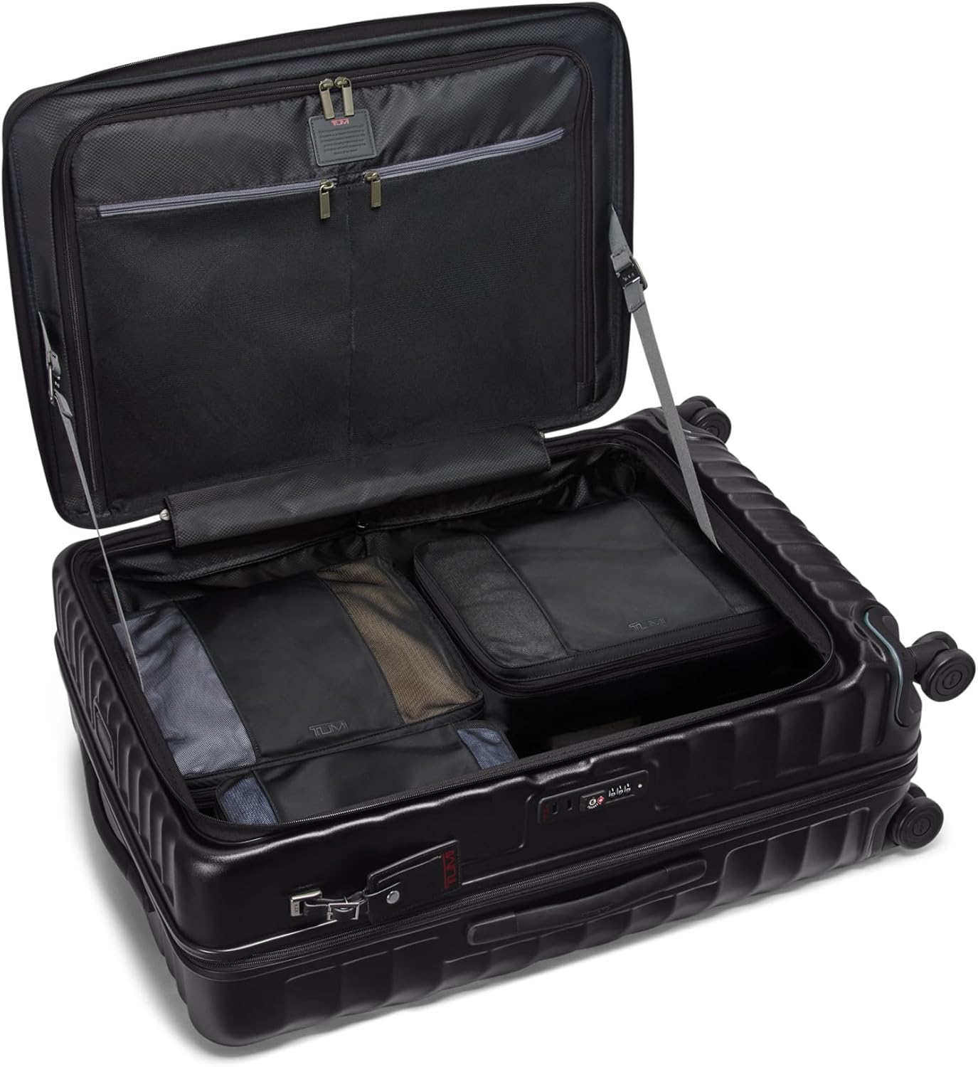 TUMI - 19 Degree Front Access - 4 Wheeled Expandable Checked Suitcase - Black Texture