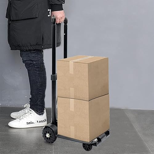 Miniatura 5 de Carro de mano plegable con 2 ruedas con mango ajustable para mudanza, viajes, uso en la oficina