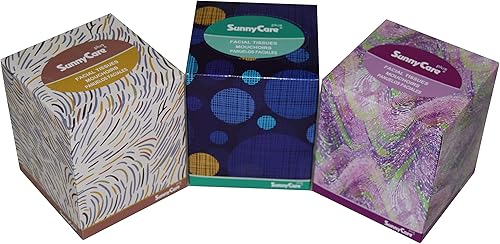 Miniatura 4 de SunnyCare #5702P - Caja de pañuelos de tela facial de 2 capas (90 hojascaja, 36 cajasc), color blanco
