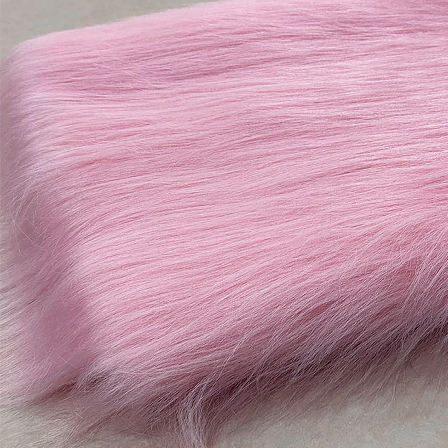 Long Pile 12cm Faux Fur Fabric Fluffy Furry Plush Material for Gnomes Beard Santa Claus Hair Christmas Decoration Dwarf Cosplay Costume DIY Craft 50 Colors(Size:50x50cm,Color:Pink 2)