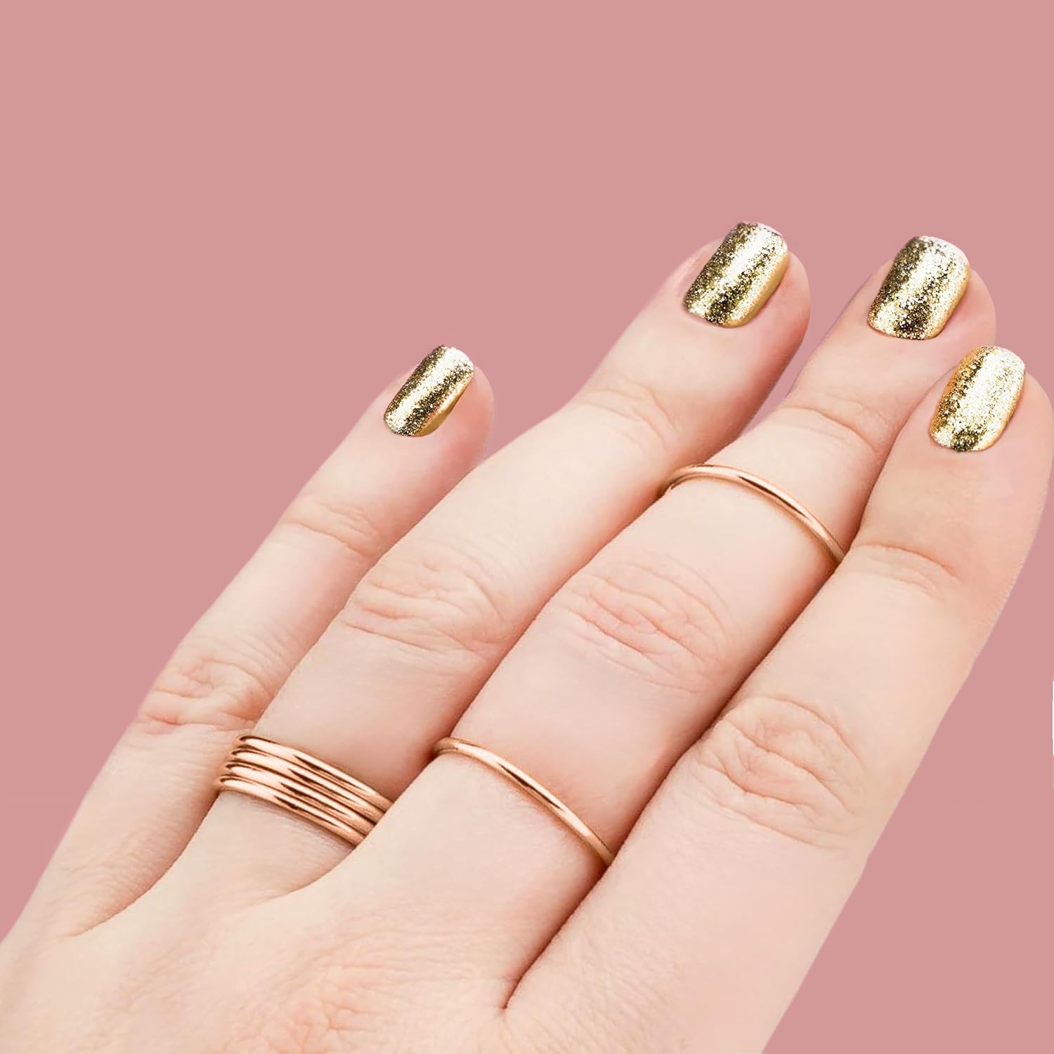 Melanie Golden Jewelry 1mm Thin Smooth Stacking Skinny Ring in Sterling Silver, Gold, or Rose Gold | Handmade Comfort Fit Dainty & Minimalist Bands for Women | Sizes 2-12