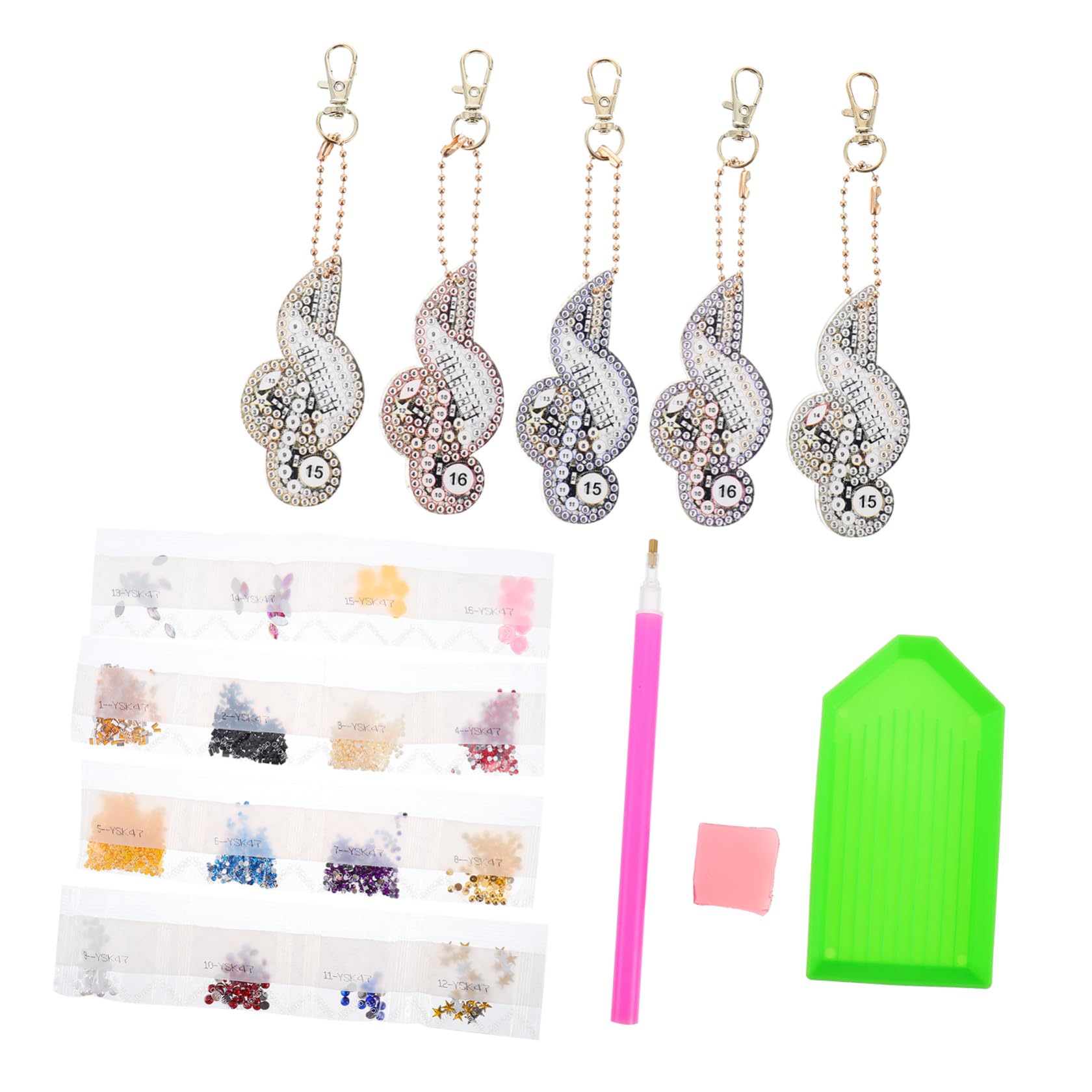 LIFKOME Nota Musical Diamante Pintura Llaveros Llavero Diy Pintura Taladro Llavero Colgante Bricolaje Llavero Colgante De Llavero De Diamante 5d Llavero Llavero Resina