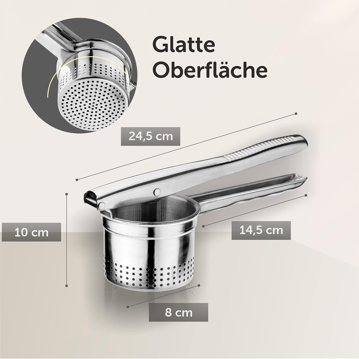 KADAX Potato Ricer, Masher for Vegetables Fruits, Manual Potato Press, Stainless Steel Potato Masher, Length: 24.5 cm, Dishwasher safe - Image 3