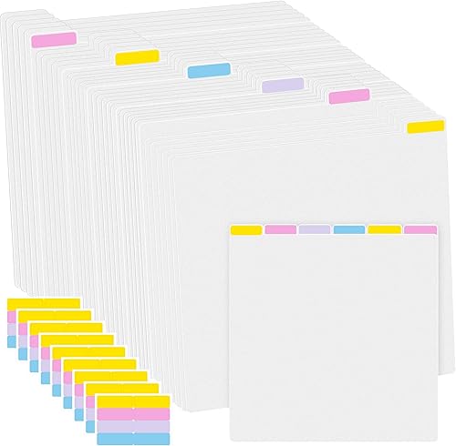 Qilery Divisores de papel para álbumes de recortes a granel con 6 pestañas, separadores de carpetas de plástico para dividir 12 x 12 pulgadas,