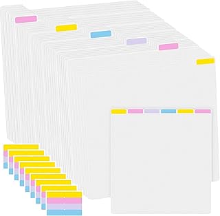 Qilery 24 Pcs Scrapbook Paper Storage with 48/72 Sticky Index Tabs 12 x ...