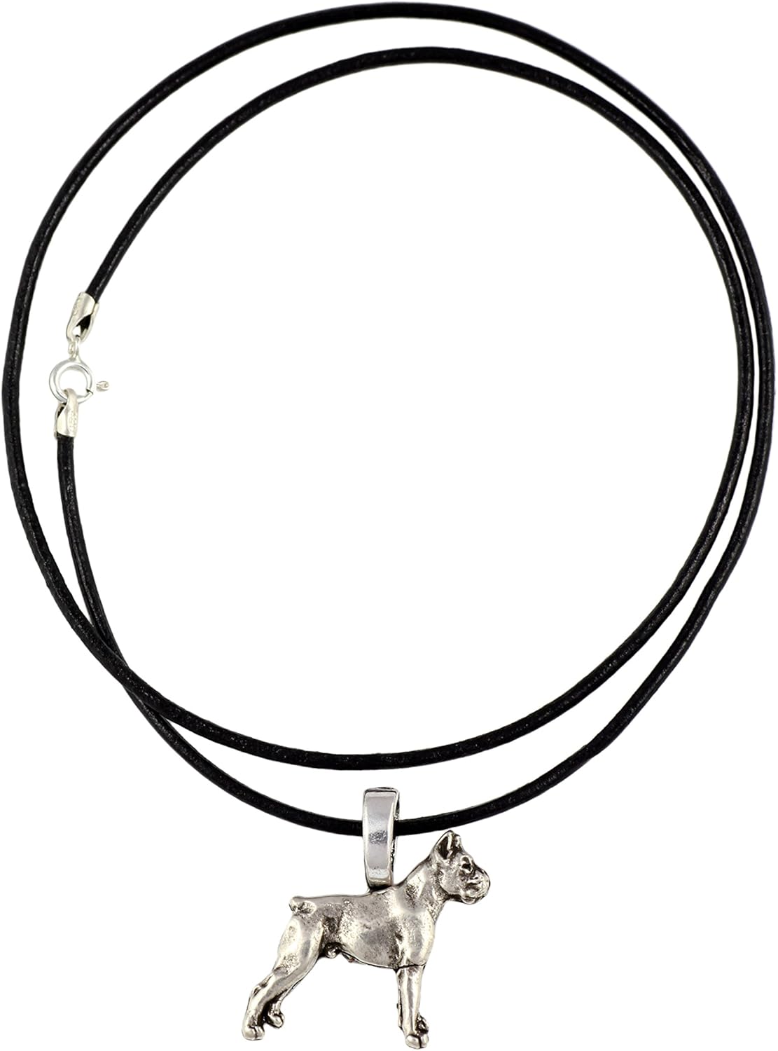 Art-Dog Collection Dog Pendant – Dog Breeds Jewelry - Handmade Dog Necklace with ZnAl Base and Silver Coating – Silver Dog Necklaces for Men and Women – Boxer