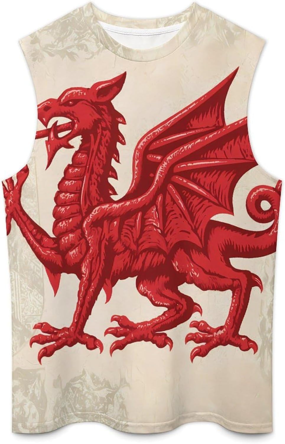 Wales Dragons Vintage Men's Sleeveless Shirt Small