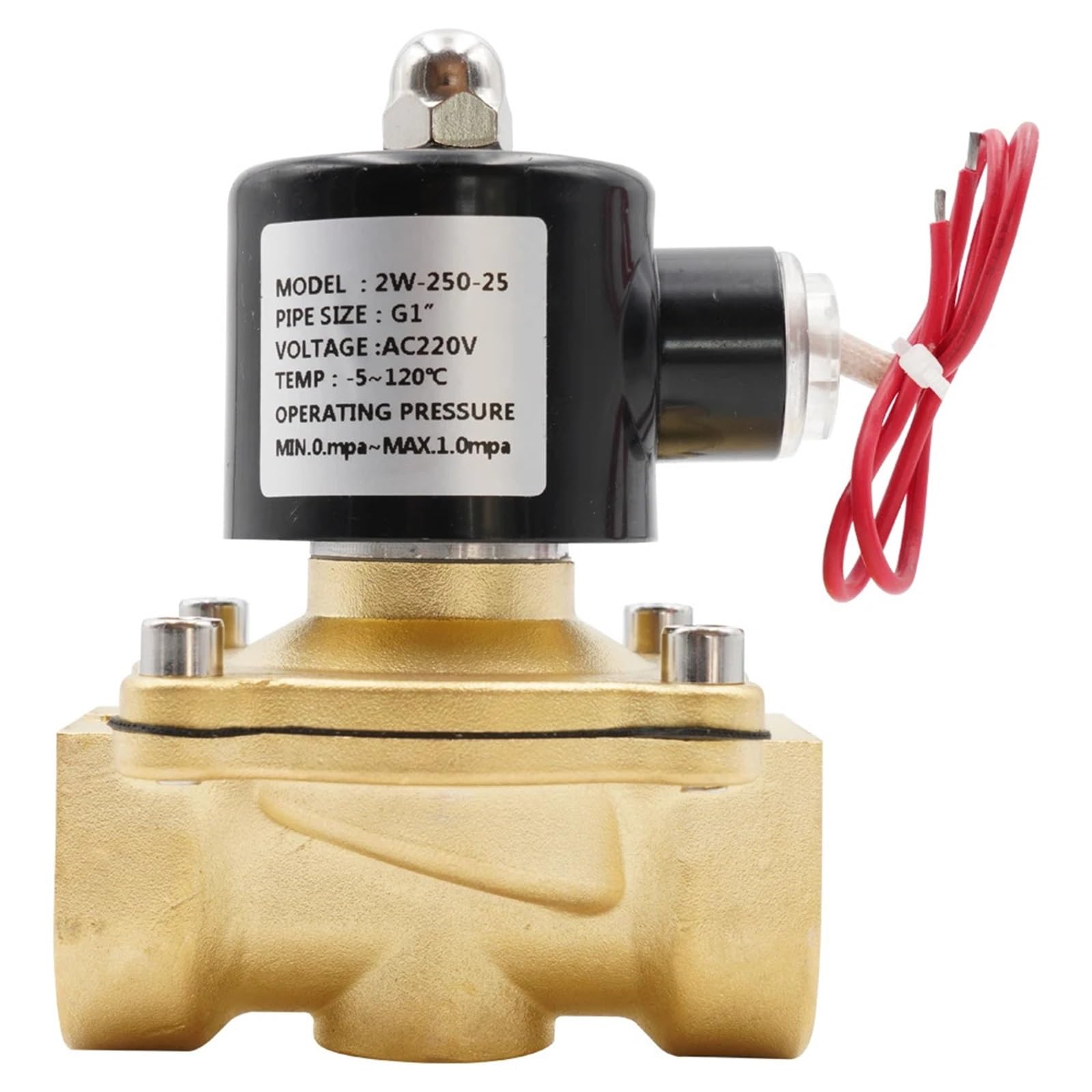 Électrovanne électrique pneumatique normalement fermée AC 220V pour air comprimé