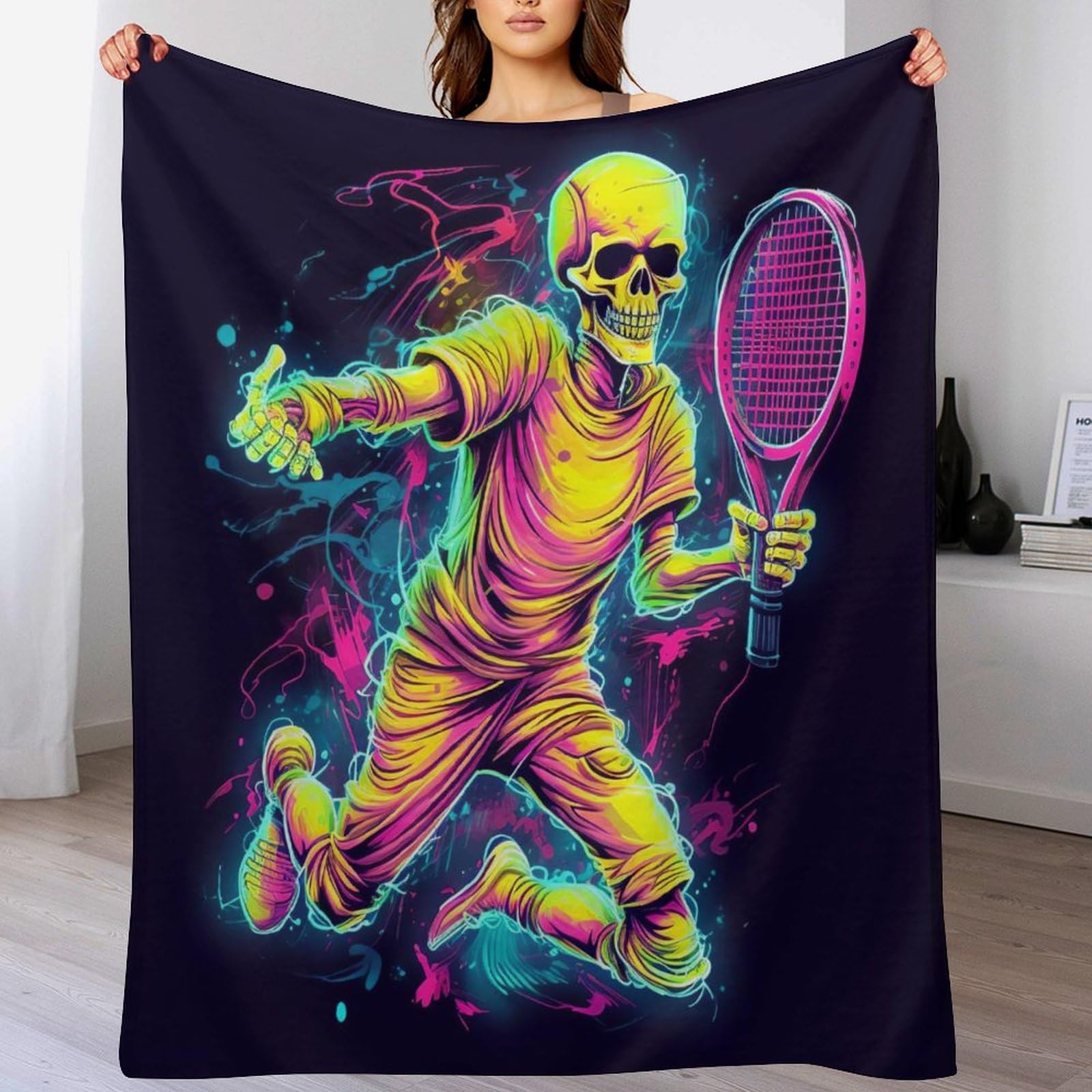 Couverture badminton plaid flanelle 140x180cm grand format pour enfant et adulte