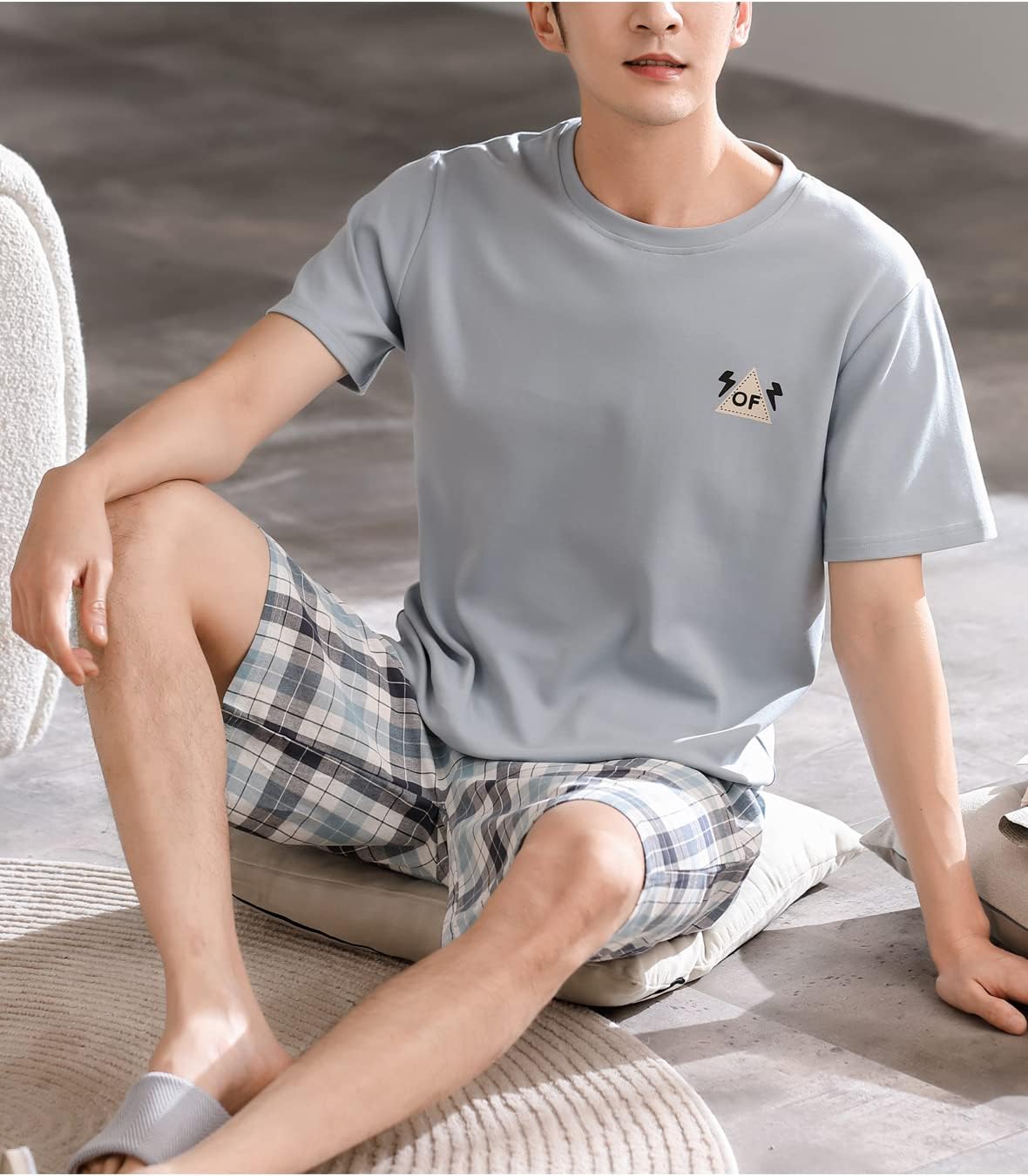 Big Boys Fashion Strips Loose Cotton Pajama Set Pants Shorts Top Sleepwear 8-17Years - Image 3