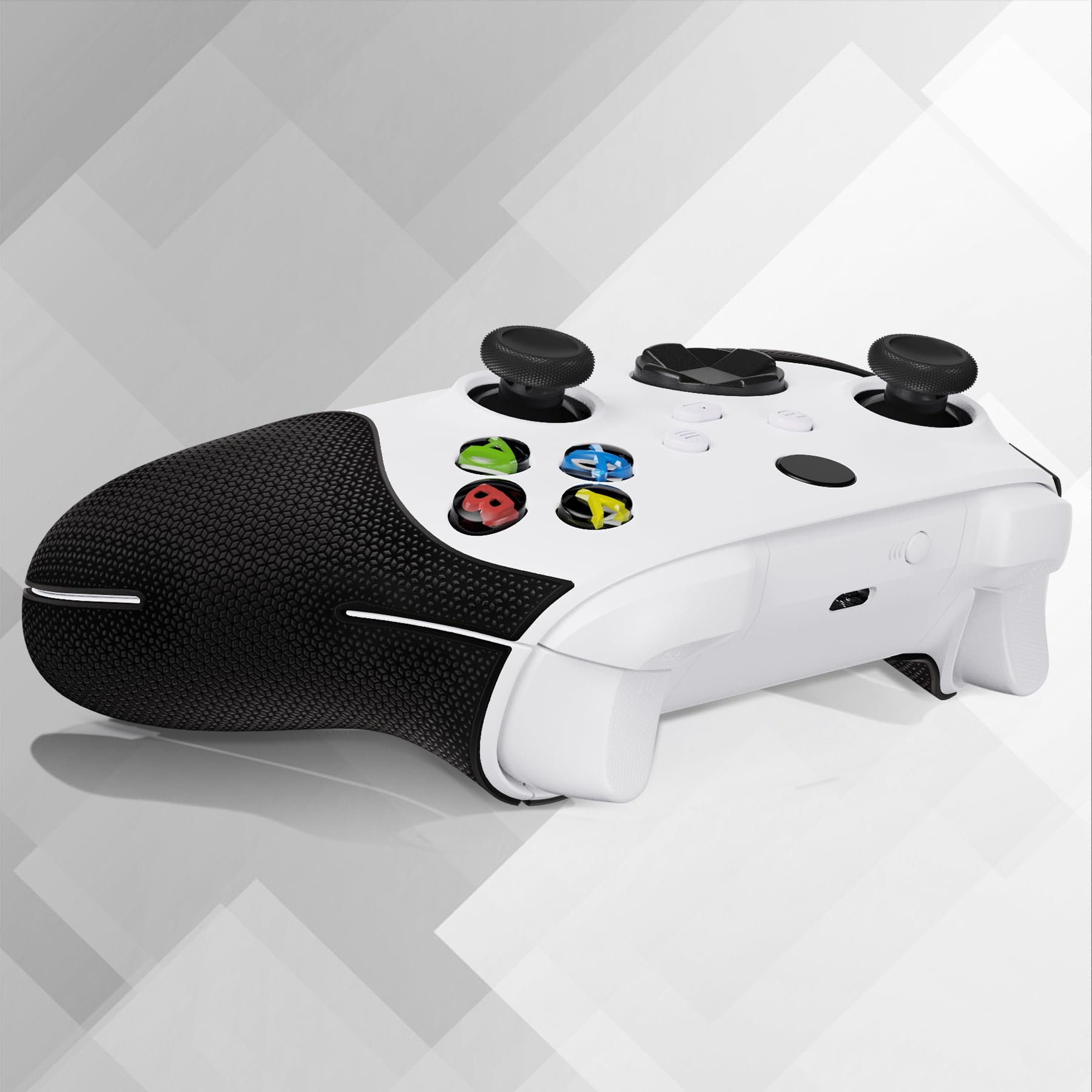 PlayVital Controller Sticker do Xbox Series X S Naklejki Antypoślizgowe do Xbox Series X Split Design Podkładki Grip Skin do Xbox Series S Ochraniacz Uchwytów do Xbox Core-Czarny