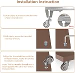 1.25" Small Threaded Stem Casters, M6 Swivel Furniture Wheels, TPR Silent, Mounting for Storage Cart, Shelving Unit, Coffee Table, 4 Pcs