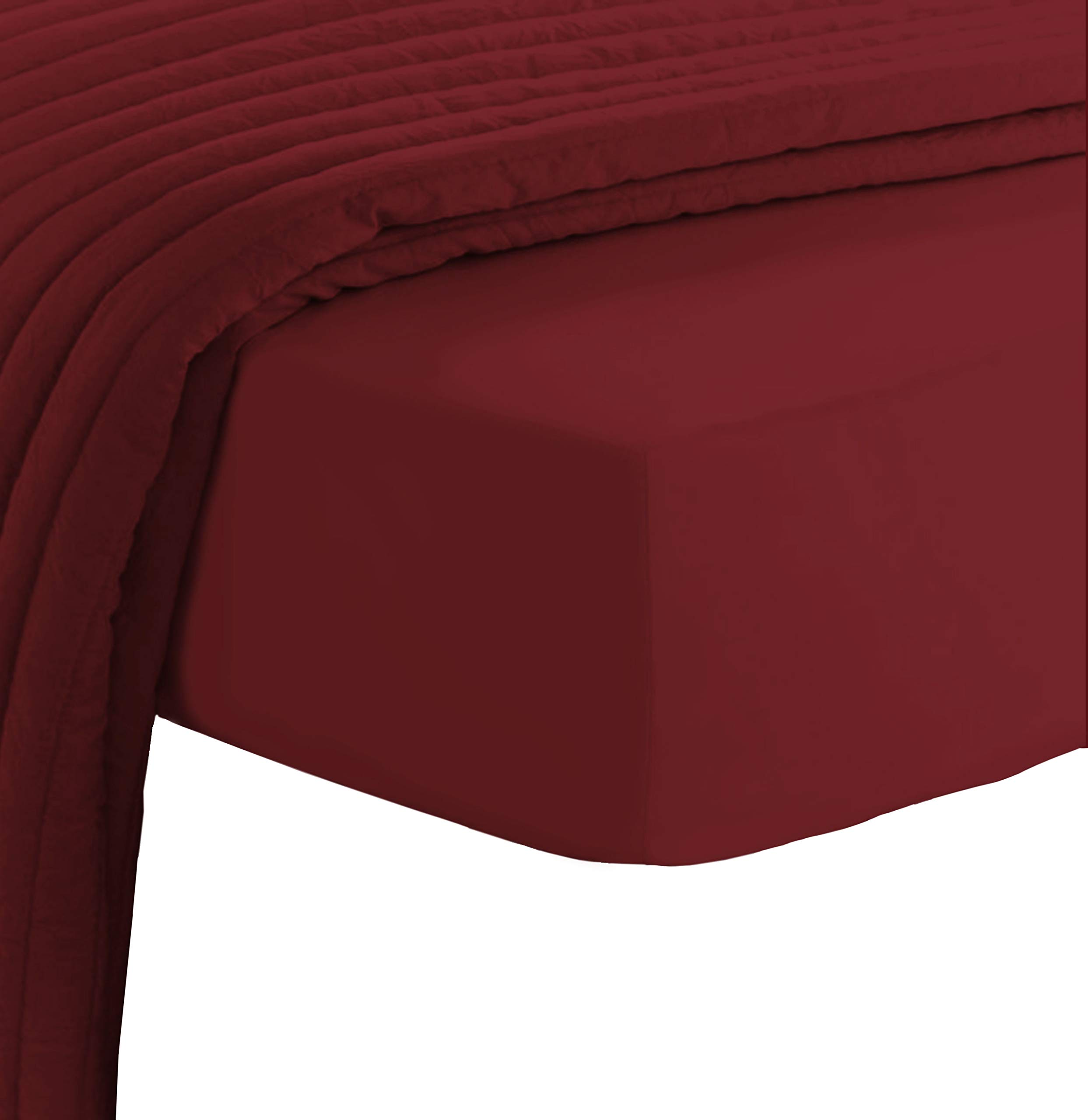 Pizuna Rio Red Luxury Cotton Double Fitted Sheet 800 Thread Count 100% Long Staple Cotton Fitted Bed Sheets Double 140X200 Cm, Sateen Weave 40 Cm Extra Deep Fitted Sheets Double 1 Pc