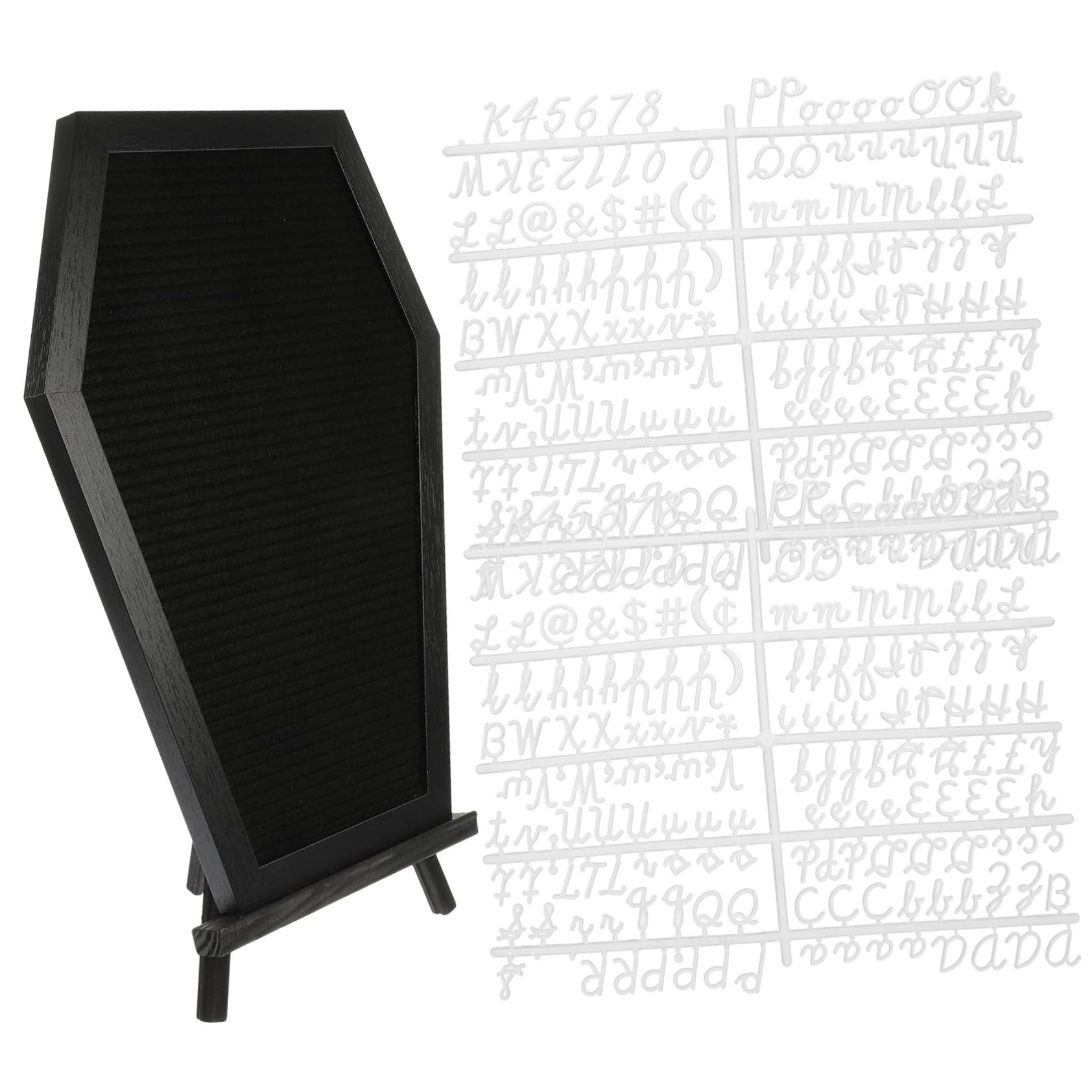 VILLCASE Halloween Lettering Decor Diy Letter Board in Coffin Shape Household Message Board
