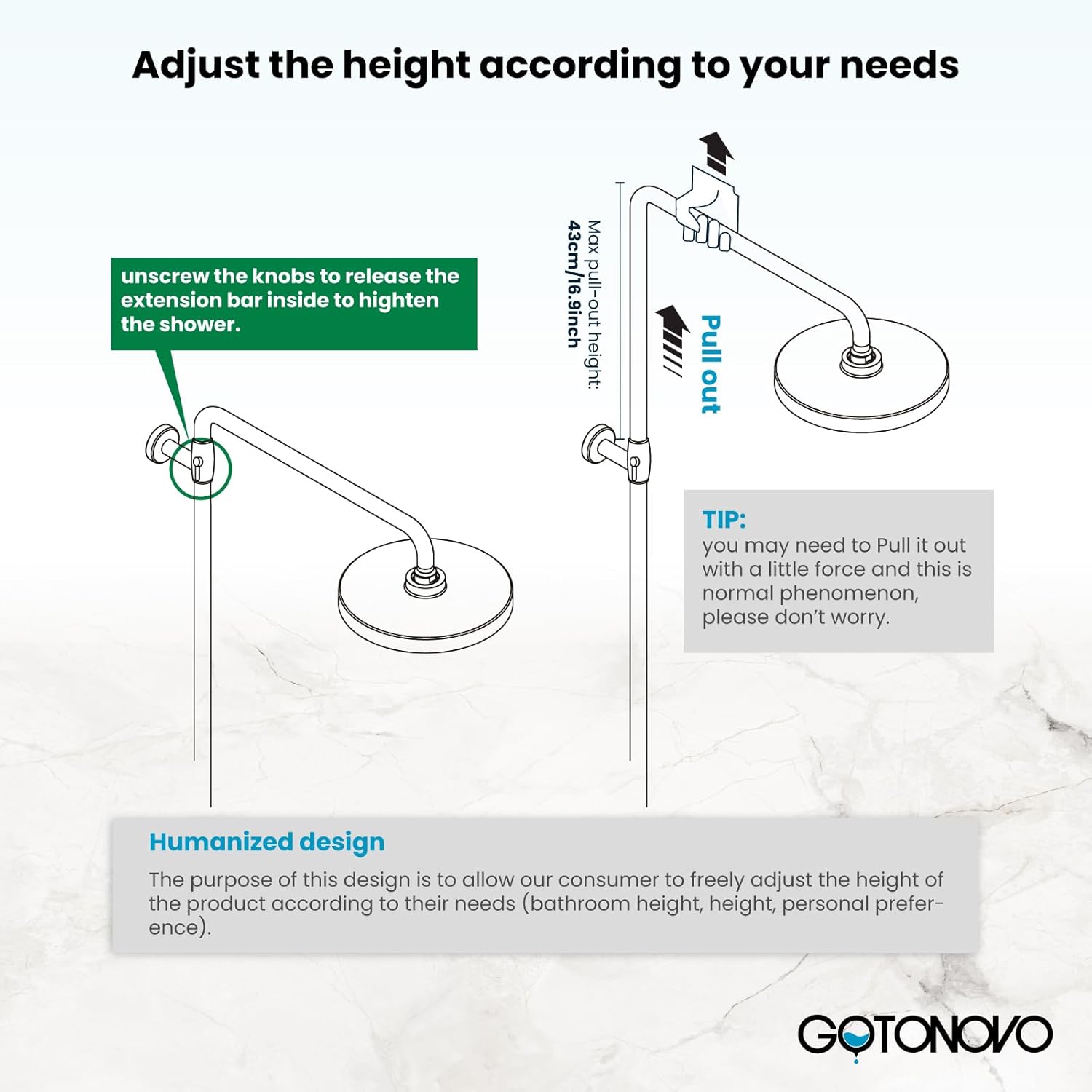 gotonovo Exposed Shower Faucet Set with Shower Shelf 8 inch Rainfall Shower Head with Handheld Sprayer Double Cross Handles Shower System Dual Functions Wall Mounted Matte Black