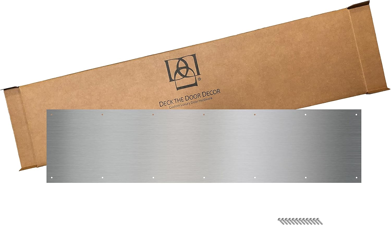 Deck the Door Decor | Door Kick Plate – Anodized Aluminum - Satin Nickel - Screw Mount – 6”x30”