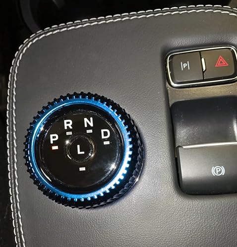 Miniatura 4 de iJDMTOY Cubierta de aluminio para consola central de cambio automático, giratorioselector de engranajes, compatible con Ford Mustang Mach-E 2021 en