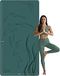 Extra Wide Yoga Mat 76" x 40" x 10mm - Thick TPE Exercise Mat for Men & Women, Non-Slip Large Fitness Mat for Pilates, Workout, Home Gym