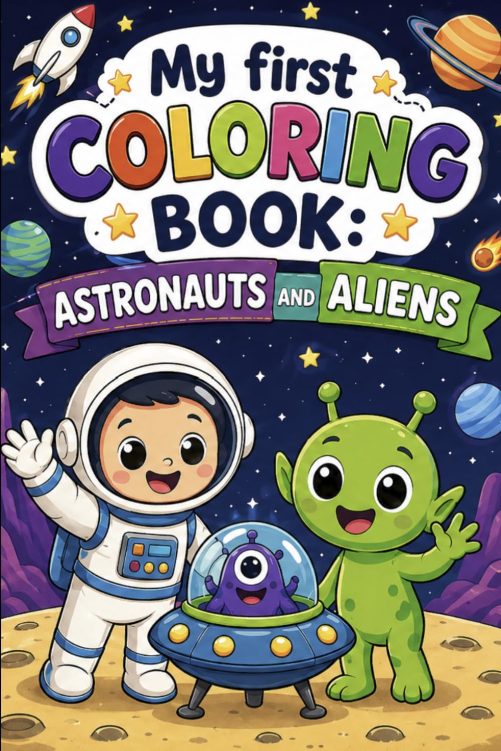 My first coloring Book: Astronauts and Aliens
