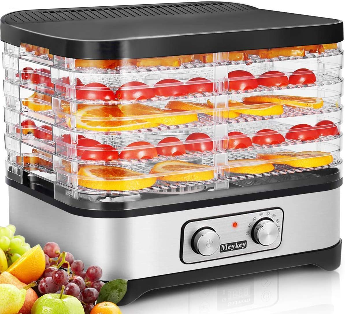 Hauture Food Dehydrator Machine, Electric Food Dryer for Jerky, Beef, Fruit, Vegetable, 7 Trays, Knob/BPA Free