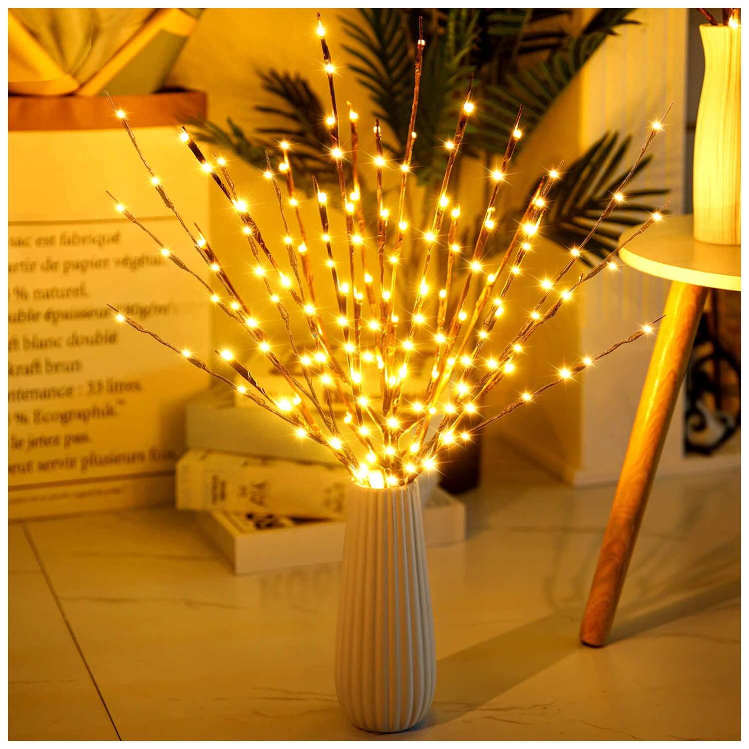 FFNIU730 Twig Lights - 3Pack 60 LED Upgrade Artificial Branch Light, Battery Operated Lighted Twigs, Lighted Branches for Thanksgiving Day and Christmas Decoration