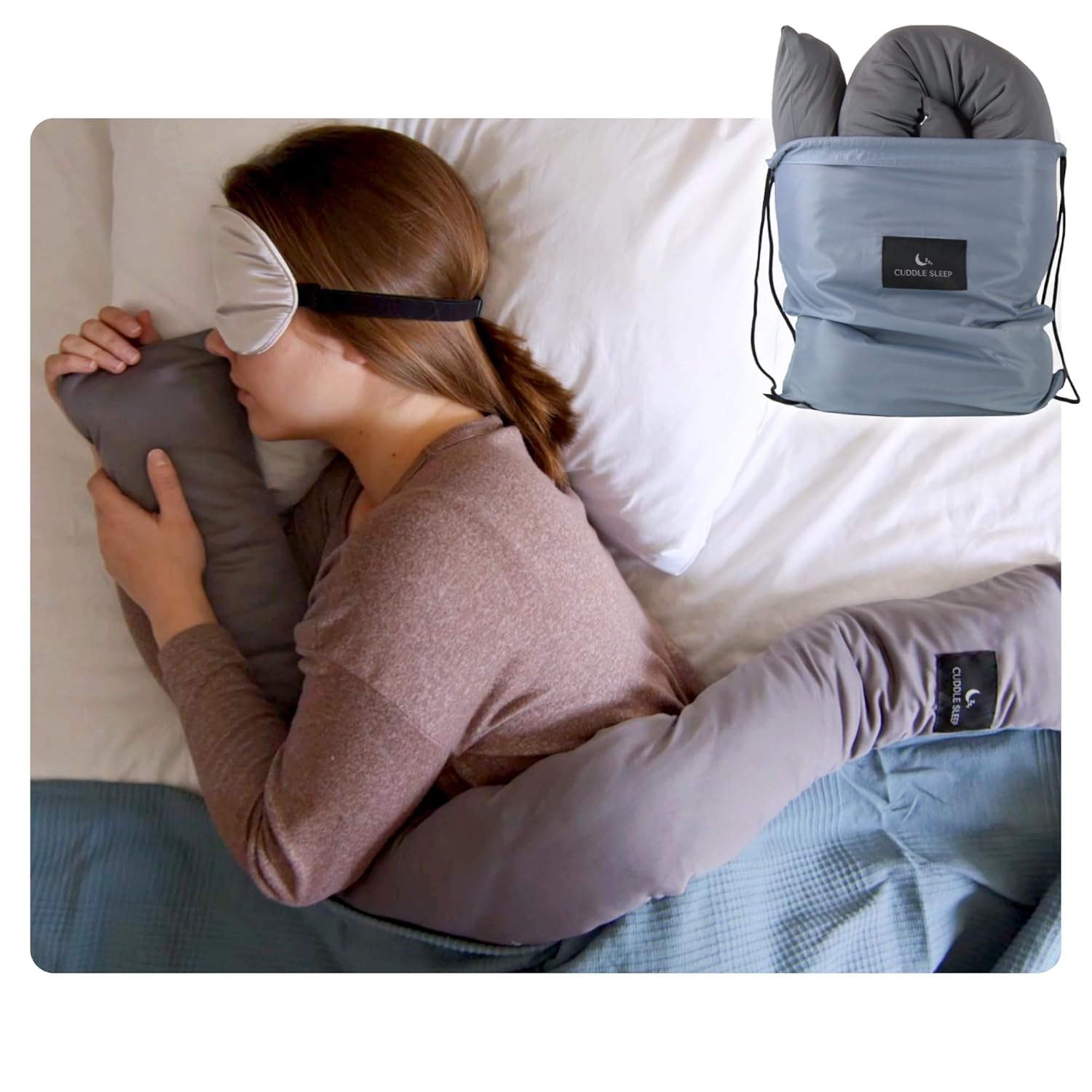 Cuddle Sleep Weighted Pillow - Sensory Pillow - Cuddles You to Sleep - Cool Touch Sleeve - Travel