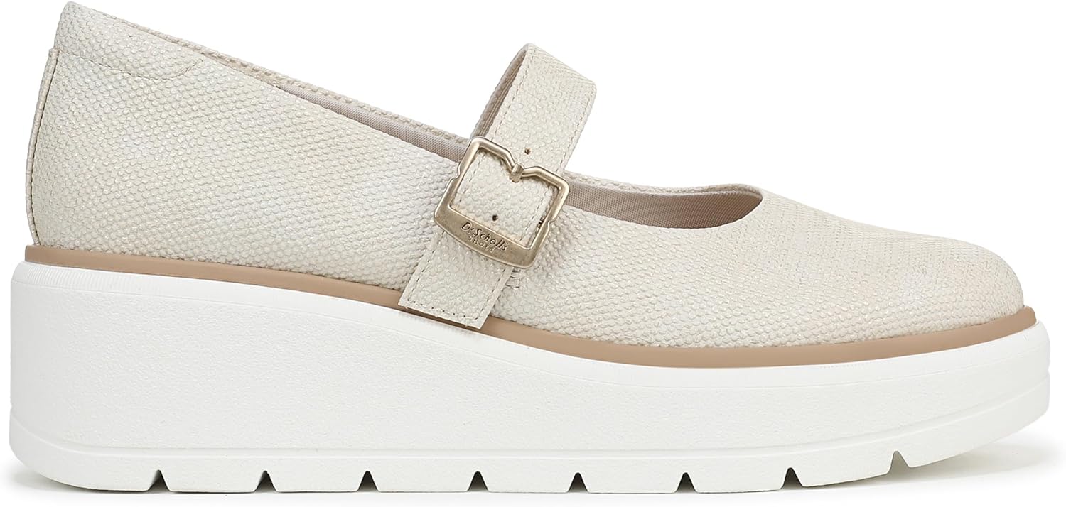 Dr. Scholl's Women's Nice Day Max Jane Mary Jane Flat Off White Smooth 7.5 M - Image 6
