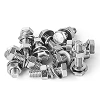 Vista 8 de Kit surtido de tornillos de cabeza hexagonal de 5/16-18 x 1-1/2 pulgadas, tuercas, arandelas planas y de bloqueo, acero inoxidable 304 (18-8), rosca