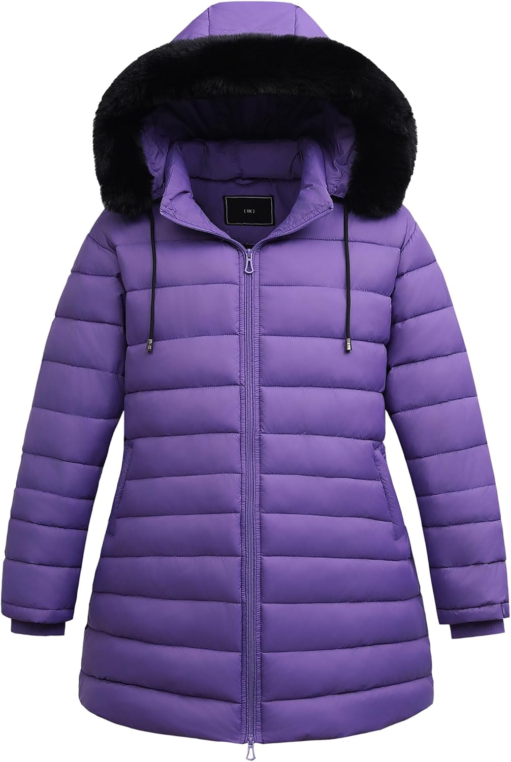 Pefflarge Women’s Plus Size Thermal Down Coat Parka | Windproof,Waterproof,Flannel Lined,Detachable Hood,Warm for Winter