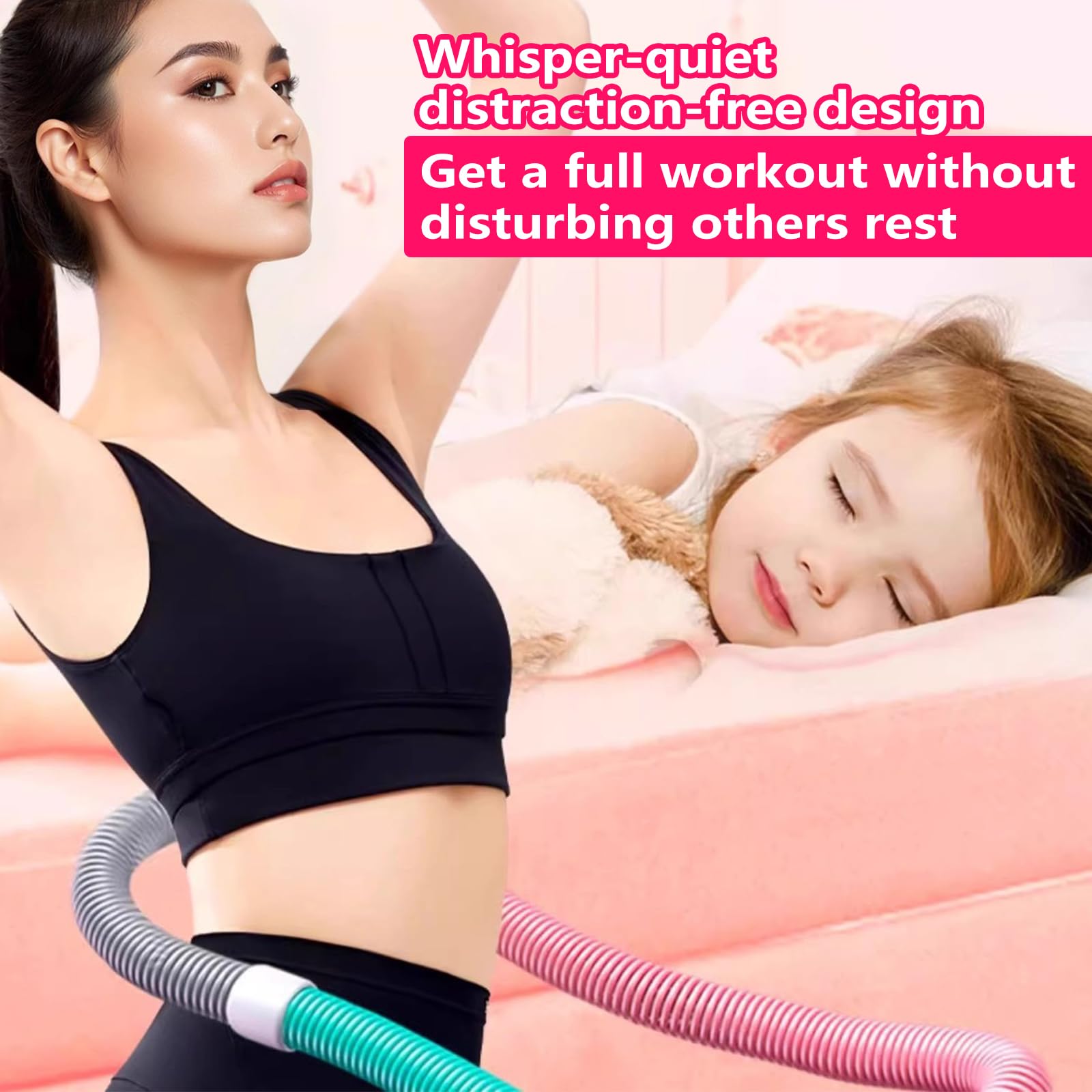 Hula Hoop morbido per adulti, hula hoop morbido per dimagrire con anima a molla, corda di sicurezza, pieghevole, con peso, hula hoop per casa, palestra, scuola